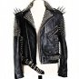 Handmade Women Black Color Silver Studded Leather Jacket
