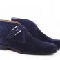 New Men's Handmade Blue Color Half Ankle Suede Chukka Monk Strap Boot