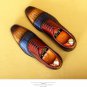 Oxford Mixed Color Brogues Formal Official Social Designer Wedding Luxury Dress Leather Shoes