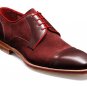 Red Suede Genuine Leather Derby Cap Toe Handmade Lace Up Tan Sole Shoes