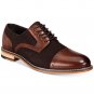 Rounded Burnished Cap Toe Brown Real Suede Leather Handmade Lace Up Derby Toe Shoes