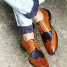 Handmade Oxford Beige Tan Desert Look shoes Lace up shoes For Men