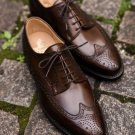 Best Oxfords Brown Wingtip Brogue Leather Handmade Men's Shoes