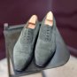 Decent Grey Handmade Cap Toe Lace Up Office Shoes