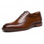 Handmade Men Square Toe Brown Leather Dress Formal Slip On Shoes