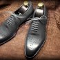 Handmade Men's Gray Color Shoes Oxford Brogue Leather Lace Up Formal Shoes