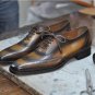 Handmade Men's Round Toe Shoes, Men's Black Brown Lace Up Leather Shoes