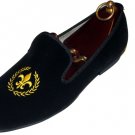 New Men's Handmade Black Velvet Shoes Embroidered Velvet casual Shoes Slipper