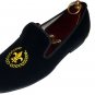 New Men's Handmade Black Velvet Shoes Embroidered Velvet casual Shoes Slipper