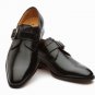 Handmade Black Men's Leather Shoes, Men's Monk Strap Fashion Formal Shoes