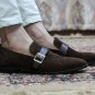Handmade Brown Monk Strap Suede Leather shoes for Men's