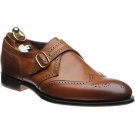 Genuine Brown Color Vintage Leather Wing Tip Burnished Brogues Toe Monk Shoes
