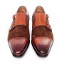 New Handmade Men&acirc;��s Trendy Pure Leather, Cap Toe Men&acirc;��s Classy Double Monk Strap Shoes