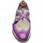 New Men's handmade double monk purple shoe, Men Calf & Canvas Dress Designer