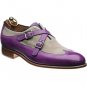New Men's handmade double monk purple shoe, Men Calf & Canvas Dress Designer