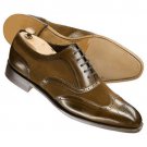 Made To Order Wing Tip Handcrafted Brown Oxford Genuine Leather Men Shoes