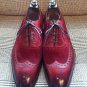 Maroon Oxford Burnished Toe Party Wear Wing Tip Superior Leather Lace Up Shoes