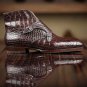 Bespoke Men's Brown Crocodile Texture Leather Buckle Formal Chukka Leather Boots