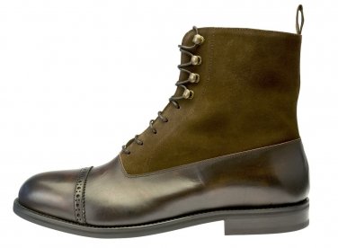 Mocha Brown High Ankle Superior Suede Leather Men Party Wear Boots