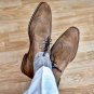 Handmade Men's Suede Leather Brown Oxfords Wingtip Finest Wedding Wear Shoes