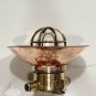 NAUTICAL ANTIQUE OLD SHIP BRASS ORIGINAL BULKHEAD LIGHT WITH COPPER SHADE LOT 5