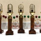 Rock Fest Sale Brass and Wooden Ancient Style Ship Bulkhead Floor Lamp Lot of 5