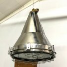 Stainless Steel Silver Industrial Conical Ceiling Pendant Ship Light Lot of 2