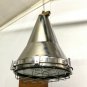 Stainless Steel Silver Industrial Conical Ceiling Pendant Ship Light Lot of 2