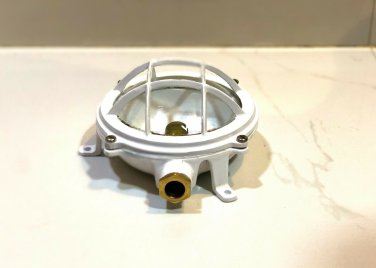 Nautical Marine Small Aluminium White Ship Bulkhead Wall Light Halloween Lot 2