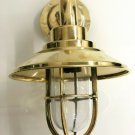 NAUTICAL BULKHEAD NEW SMALL WALL BRASS PASSAGEWAY SHIP LIGHT & SHADE LOT OF 5