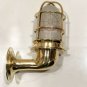 NAUTICAL ANTIQUE MARINE BRASS WALL SWAN PASSAGEWAY SHIP LIGHT WITH WHITE GLASS