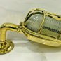 Antique Outdoor Industrial Vintage Wall Light Bulkhead Cage Gold Brass Ship Lamp