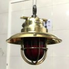 AUTHENTIC SALVAGE ORIGINAL SHIP PASSAGEWAY HANGING CARGO PENDANT LIGHT - SHADE