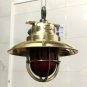 AUTHENTIC SALVAGE ORIGINAL SHIP PASSAGEWAY HANGING CARGO PENDANT LIGHT - SHADE