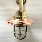 NAUTICAL BULKHEAD NEW BRASS WALL PASSAGEWAY SHIP LIGHT & COPPER SHADE LOT OF 10
