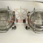 Industrial Russian Caged Bulkhead Deck Ceiling Light with Ribbed Glass Lot of 5