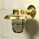 Original Vintage Brass Ship Salvaged Wall Sconce Light with Cover Shade Lot 10