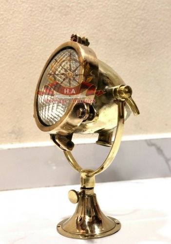 MODERN BRASS ANTIQUE NAUTICAL HEADLAMP DESIGN BEDSIDE DESK MINI SPOT LIGHT