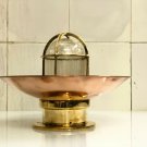 AUTHENTIC NAUTICAL ANTIQUES OLD SHIP BRASS ORIGINAL MOUNT BULKHEAD SHADE LIGHT