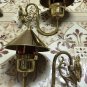 NAUTICAL BULKHEAD BRASS WALL PASSAGEWAY SHIP BULKHEAD LIGHT & SHADE RED GLOBE