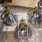 Nautical Large Aluminium & Brass Fluted Wiska Cargo Pendant Hanging Light Lot 10