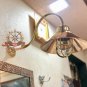 MARINE OLD BRASS ORIGINAL SWAN SHIP PASSAGEWAY WALL WISKA LIGHT/SHADE LOT 10