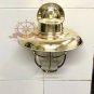 Original Vintage Brass Ship Salvaged Wall Sconce Light with Cover Shade Lot 2