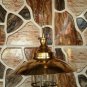 NAUTICAL SHIP PASSAGEWAY BULKHEAD BRASS HANGING CARGO NEW LIGHT WITH SHADE/CHAIN