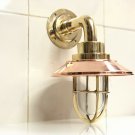 NAUTICAL NEW BRASS WALL DECORATION SHIP SCONCE BULKHEAD LIGHT WITH COPPER SHADE