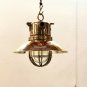 OLD AUTHENTIC ORIGINAL SHIP PASSAGEWAY BRASS HANGING LOFT PENDANT WISKA LIGHT