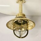 LateCentury Vintage Style Brass Industrial Mount Light with Triangle Base &Shade