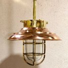 NAUTICAL MARINE SHIP HANGING CARGO SHIP PENDANT LIGHT WITH COPPER SHADE LOT OF 2
