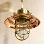 NAUTICAL MARINE SHIP HANGING CARGO SHIP PENDANT LIGHT WITH COPPER SHADE LOT OF 2