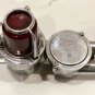 Old Salvaged GDR Aluminium Ships Passageway Wall Light ribbed Red glass Lot 10